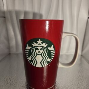 Starbucks Red 16 oz Ceramic Logo Mug 2015